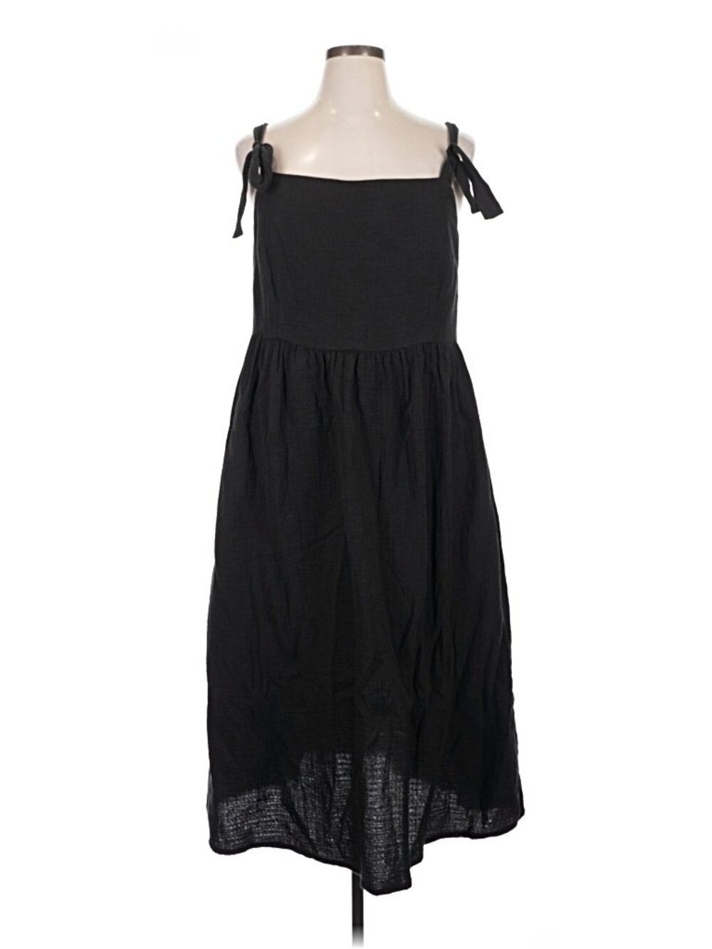 Lucy & Yak Faye Cotton Gauze Midi Dress Black UK 16/US 12 Sold Out EUC - Picture 5 of 5